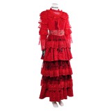 Beetlejuice the Musical Lydia Deetz Red Wedding Dress Party Cosplay Costume Halloween Carnival