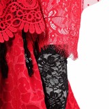 Beetlejuice the Musical Lydia Deetz Red Wedding Dress Party Cosplay Costume Halloween Carnival