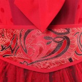 Beetlejuice the Musical Lydia Deetz Red Wedding Dress Party Cosplay Costume Halloween Carnival