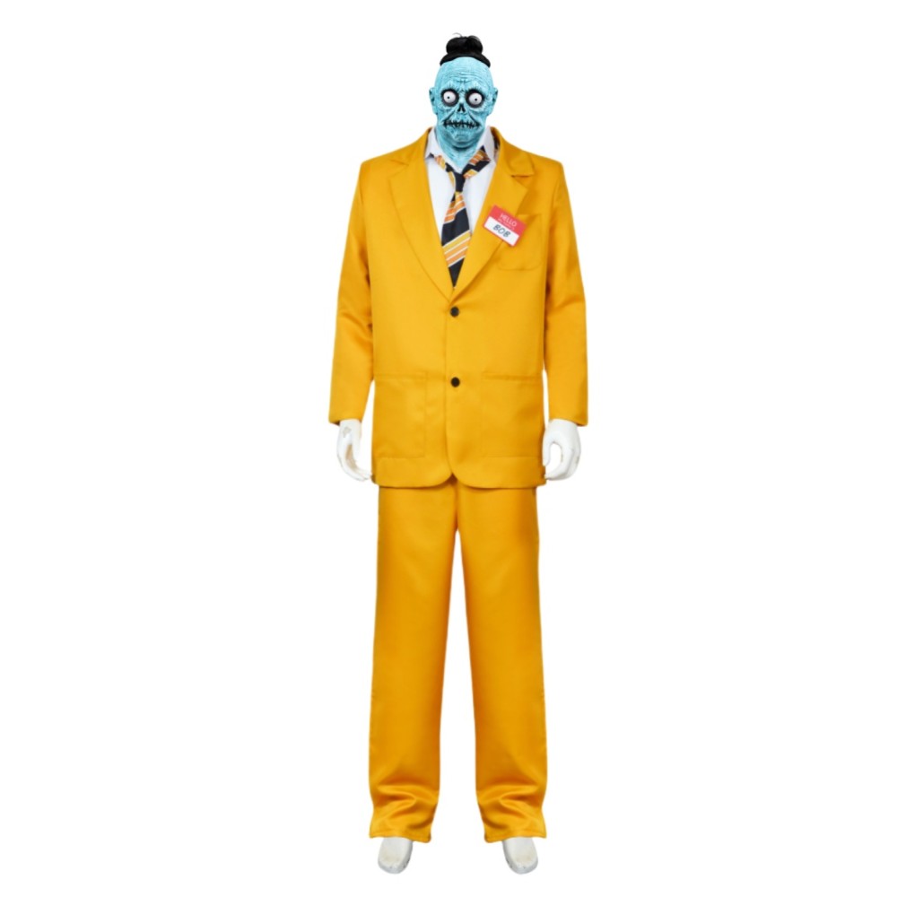 Beetlejuice Shrunken Head Bob Shrinker Yellow Suit Suit Cosplay Costume Halloween Carnival Outfit
