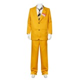 Beetlejuice Shrunken Head Bob Shrinker Yellow Suit Suit Cosplay Costume Halloween Carnival Outfit