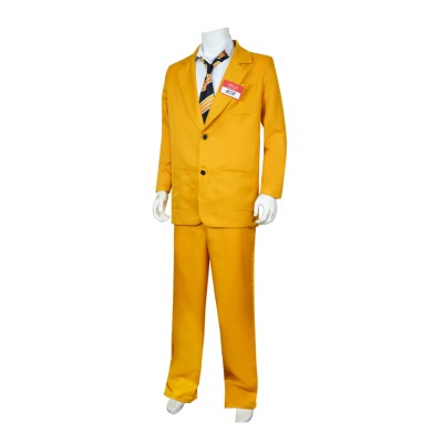 Beetlejuice Shrunken Head Bob Shrinker Yellow Suit Suit Cosplay Costume Halloween Carnival Outfit