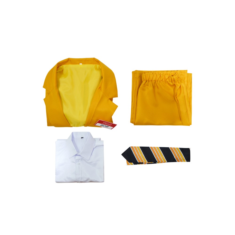 Beetlejuice Shrunken Head Bob Shrinker Yellow Suit Suit Cosplay Costume Halloween Carnival Outfit