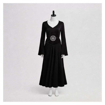 Beetlejuice Lydia Women Black Dress Cosplay Costume Halloween Carnival Outfit
