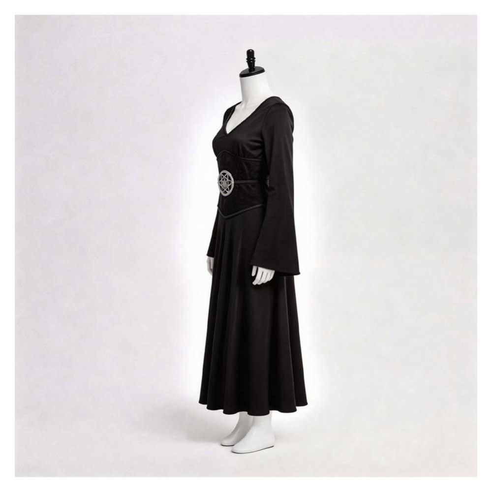 Beetlejuice Lydia Women Black Dress Cosplay Costume Halloween Carnival Outfit
