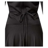Beetlejuice Lydia Women Black Dress Cosplay Costume Halloween Carnival Outfit