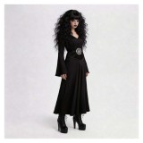 Beetlejuice Lydia Women Black Dress Cosplay Costume Halloween Carnival Outfit