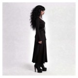 Beetlejuice Lydia Women Black Dress Cosplay Costume Halloween Carnival Outfit