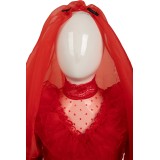 Beetlejuice Lydia Deetz Kids Girls Red Bride Wedding Dress Suit Cosplay Costume Halloween Carnival Outfit