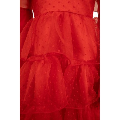 Beetlejuice Lydia Deetz Kids Girls Red Bride Wedding Dress Suit Cosplay Costume Halloween Carnival Outfit