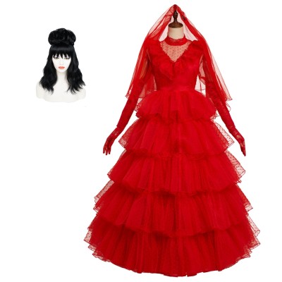 Beetlejuice Lydia Dress Christmas Cosplay Costume Halloween Carnival Outfit