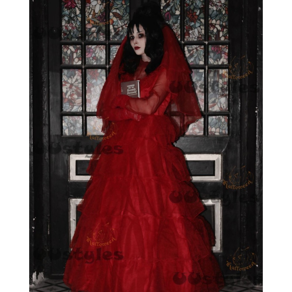 Beetlejuice Lydia Dress Christmas Cosplay Costume Halloween Carnival Outfit