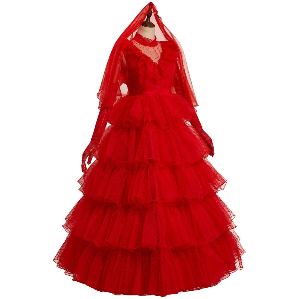 Beetlejuice Lydia Dress Christmas Cosplay Costume Halloween Carnival Outfit