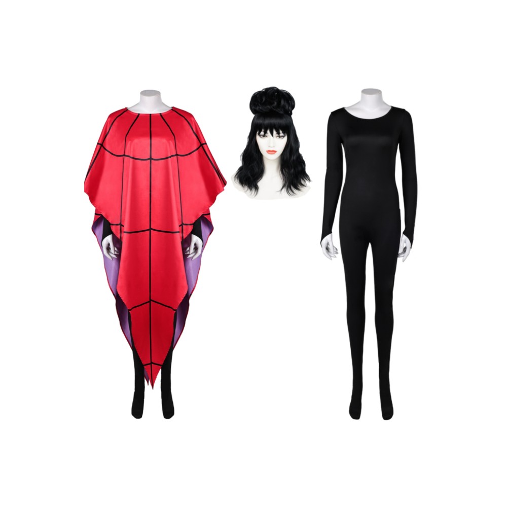 Beetlejuice Beetlejuice Lydia Deetz Red Shawl Set Suit Cosplay Costume Halloween Carnival Outfit
