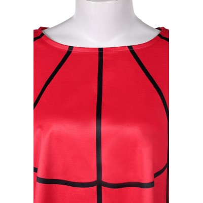 Beetlejuice Beetlejuice Lydia Deetz Red Shawl Set Suit Cosplay Costume Halloween Carnival Outfit