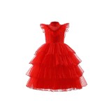 Beetlejuice Beetlejuice Lydia Deetz Girls Mesh Wedding Dress Suit Cosplay Costume Halloween Carnival Outfit