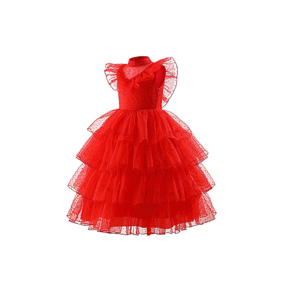 Beetlejuice Beetlejuice Lydia Deetz Girls Mesh Wedding Dress Suit Cosplay Costume Halloween Carnival Outfit
