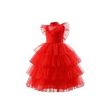 Beetlejuice Beetlejuice Lydia Deetz Girls Mesh Wedding Dress Suit Cosplay Costume Halloween Carnival Outfit