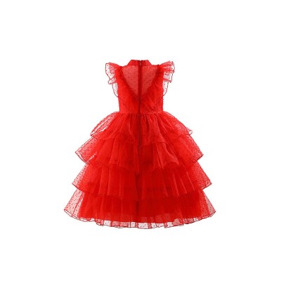 Beetlejuice Beetlejuice Lydia Deetz Girls Mesh Wedding Dress Suit Cosplay Costume Halloween Carnival Outfit