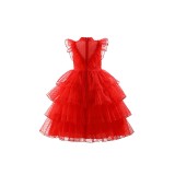 Beetlejuice Beetlejuice Lydia Deetz Girls Mesh Wedding Dress Suit Cosplay Costume Halloween Carnival Outfit