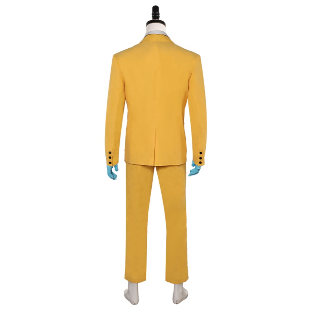 Beetlejuice Beetlejuice Bob-Shrinker Shrunken Head Yellow Suit Suit Cosplay Costume Halloween Carnival Outfit