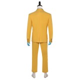 Beetlejuice Beetlejuice Bob-Shrinker Shrunken Head Yellow Suit Suit Cosplay Costume Halloween Carnival Outfit