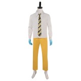 Beetlejuice Beetlejuice Bob-Shrinker Shrunken Head Yellow Suit Suit Cosplay Costume Halloween Carnival Outfit