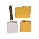 Beetlejuice Beetlejuice Bob-Shrinker Shrunken Head Yellow Suit Suit Cosplay Costume Halloween Carnival Outfit