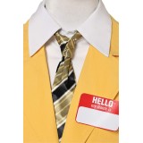 Beetlejuice Beetlejuice Bob-Shrinker Shrunken Head Yellow Suit Suit Cosplay Costume Halloween Carnival Outfit