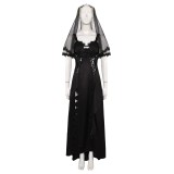 Beetlejuice Beetlejuice Astrid Deetz Black Wedding Dress Set Suit Cosplay Costume Halloween Carnival Outfit