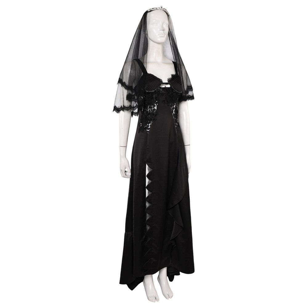 Beetlejuice Beetlejuice Astrid Deetz Black Wedding Dress Set Suit Cosplay Costume Halloween Carnival Outfit