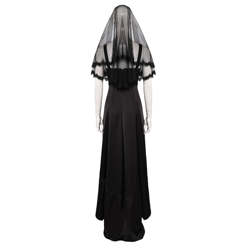 Beetlejuice Beetlejuice Astrid Deetz Black Wedding Dress Set Suit Cosplay Costume Halloween Carnival Outfit
