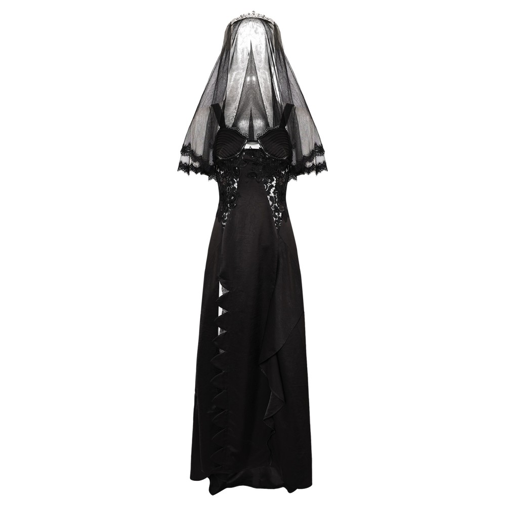 Beetlejuice Beetlejuice Astrid Deetz Black Wedding Dress Set Suit Cosplay Costume Halloween Carnival Outfit