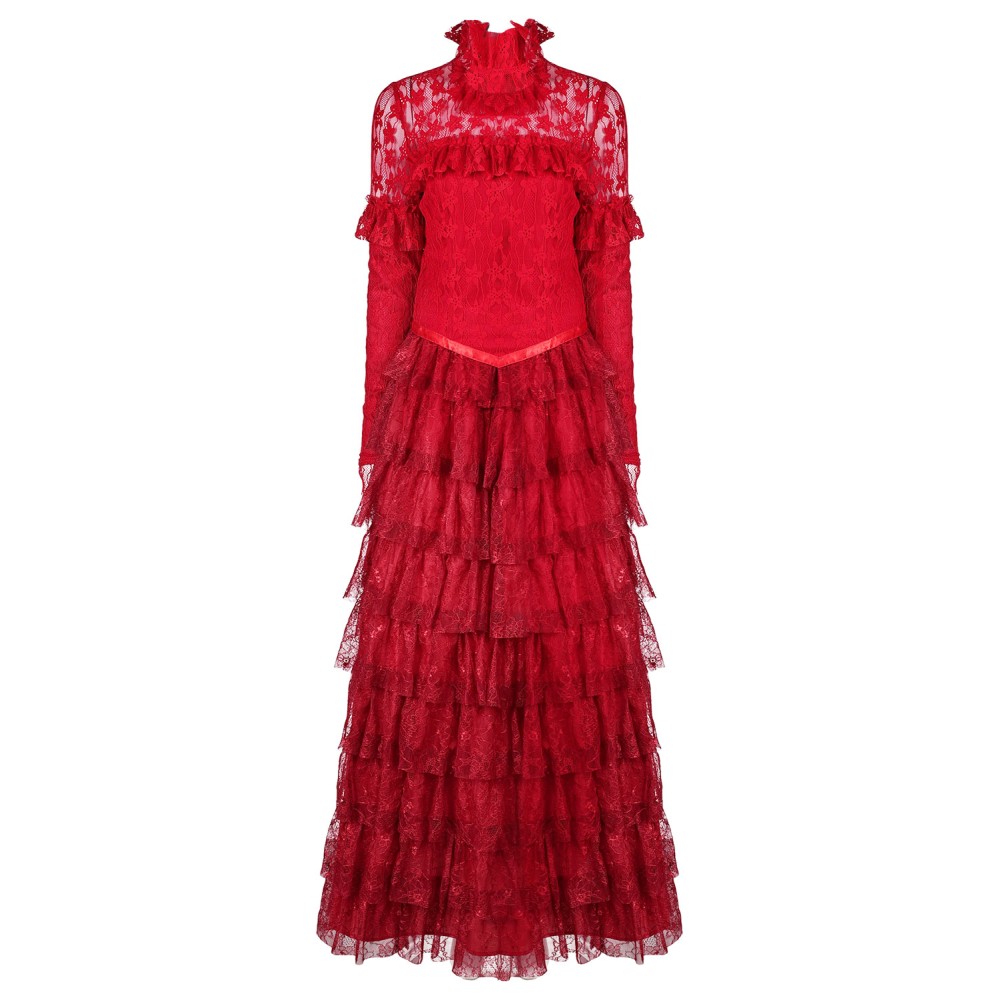 Beetlejuice Beetlejuice (2024) Lydia Deetz Lace Dress Suit Cosplay Costume Halloween Carnival Outfit