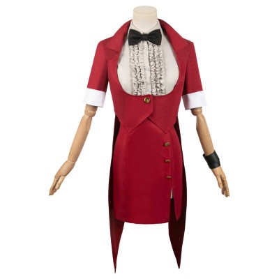 Beetlejuice 2024 Women Red HORROR Suit Suit Cosplay Costume Halloween Carnival Outfit