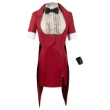 Beetlejuice 2024 Women Red HORROR Suit Suit Cosplay Costume Halloween Carnival Outfit