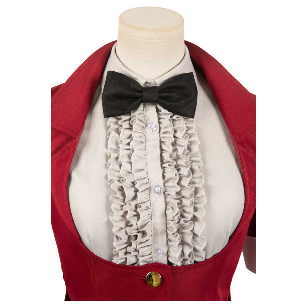 Beetlejuice 2024 Women Red HORROR Suit Suit Cosplay Costume Halloween Carnival Outfit