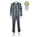 Beetlejuice 2024 Striped Suit Suit Cosplay Costume Halloween Carnival Outfit