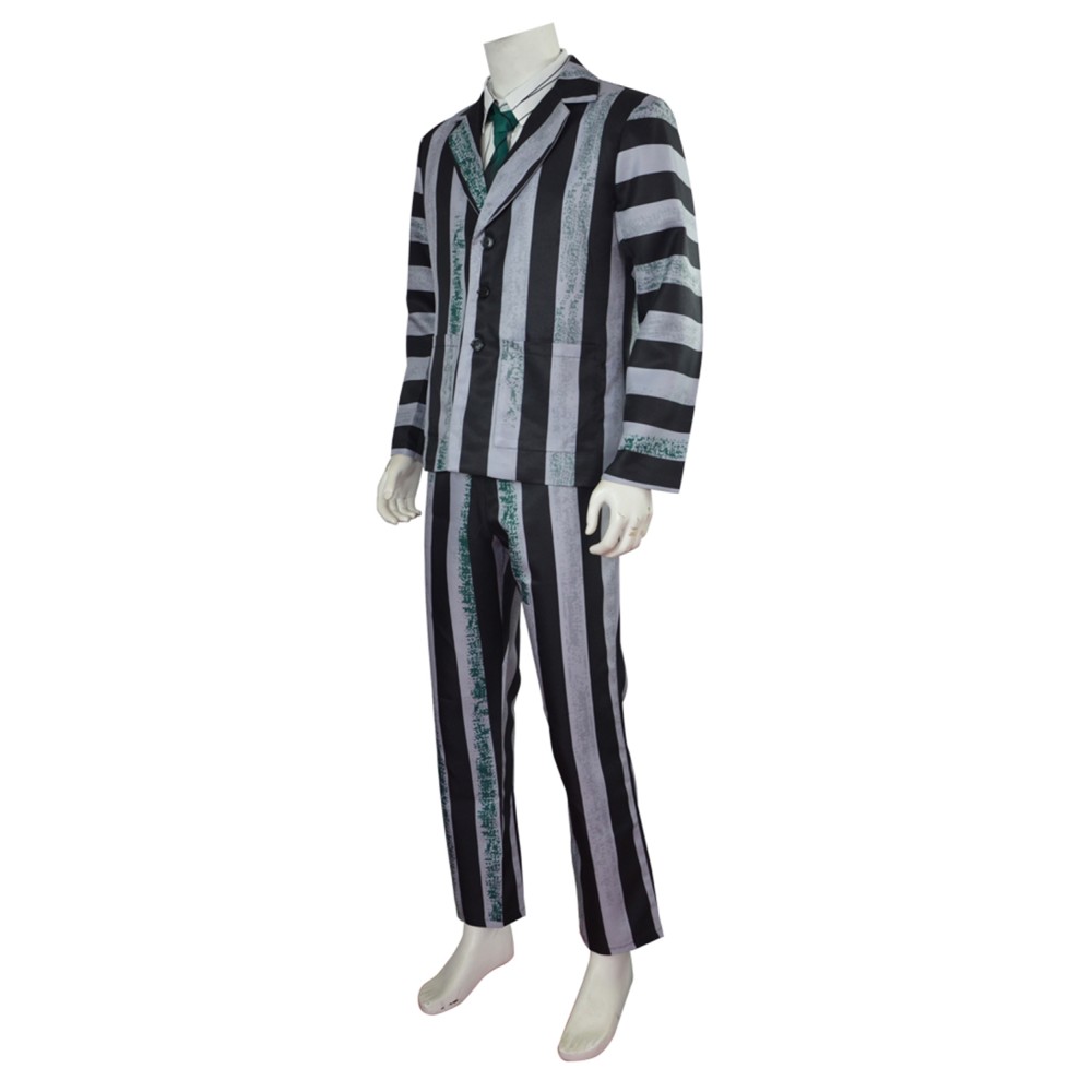 Beetlejuice 2024 Striped Suit Suit Cosplay Costume Halloween Carnival Outfit