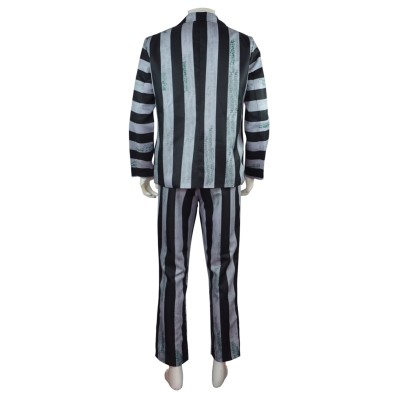 Beetlejuice 2024 Striped Suit Suit Cosplay Costume Halloween Carnival Outfit