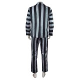 Beetlejuice 2024 Striped Suit Suit Cosplay Costume Halloween Carnival Outfit