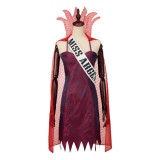 Beetlejuice 2024 Miss Argentina Dead Receptionist Dress Set Suit Cosplay Costume Halloween Carnival Outfit