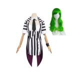 Beetlejuice 2024 Lydia Deetz HORROR Series Striped Dress Suit Cosplay Costume Halloween Carnival Outfit