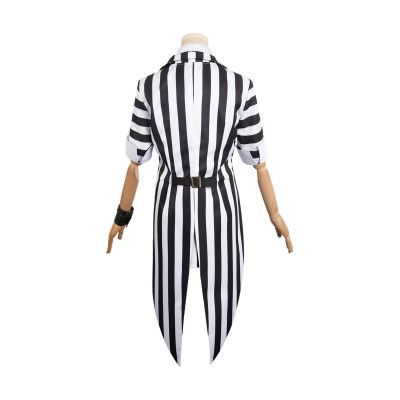 Beetlejuice 2024 Lydia Deetz HORROR Series Striped Dress Suit Cosplay Costume Halloween Carnival Outfit