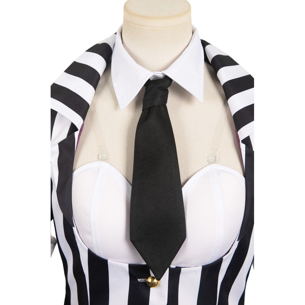 Beetlejuice 2024 Lydia Deetz HORROR Series Striped Dress Suit Cosplay Costume Halloween Carnival Outfit