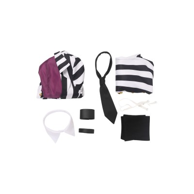 Beetlejuice 2024 Lydia Deetz HORROR Series Striped Dress Suit Cosplay Costume Halloween Carnival Outfit