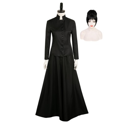 Beetlejuice 2024 Lydia Deetz Black Dress Suit Cosplay Costume Halloween Carnival Outfit