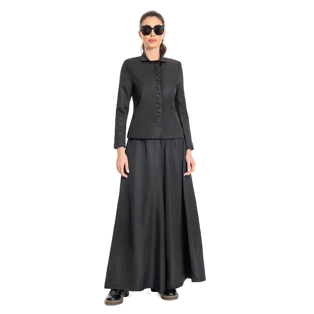 Beetlejuice 2024 Lydia Deetz Black Dress Suit Cosplay Costume Halloween Carnival Outfit