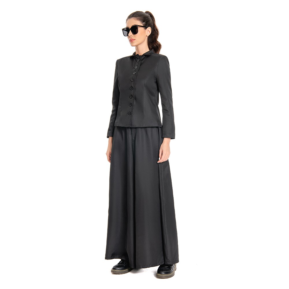 Beetlejuice 2024 Lydia Deetz Black Dress Suit Cosplay Costume Halloween Carnival Outfit