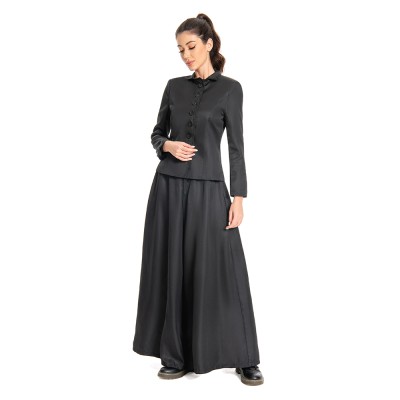 Beetlejuice 2024 Lydia Deetz Black Dress Suit Cosplay Costume Halloween Carnival Outfit